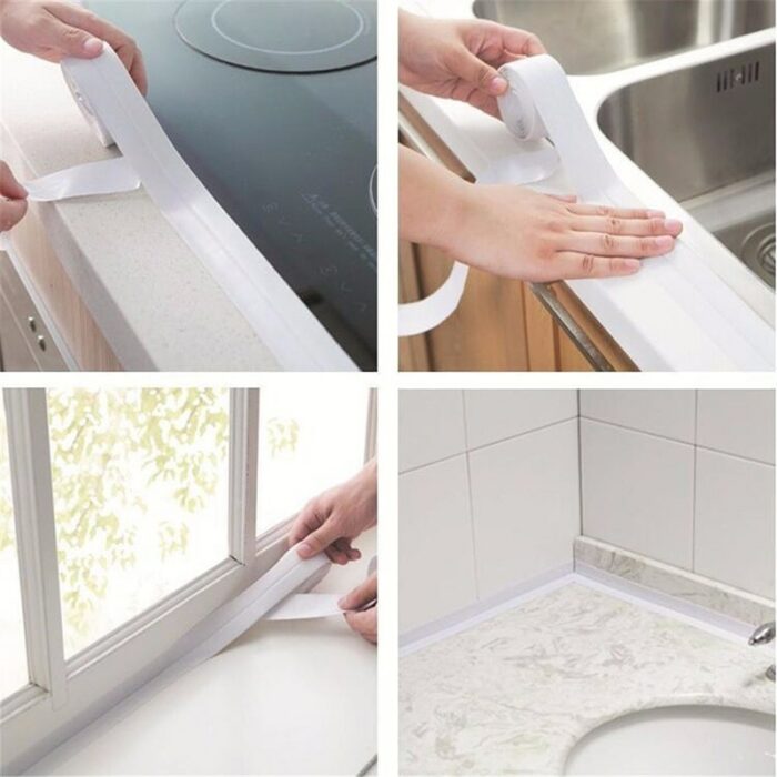 1 2 3 2m Sealing Tape Waterproof Bathroom Kitchen Sealing Strip Tape Shower Sink Bath Sealer 5