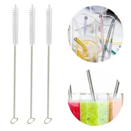 1 5 10pcs Stainless Soft Hair Suction Glass Tube Cleaner Brushes Tools Fish Tank Straw Bottle