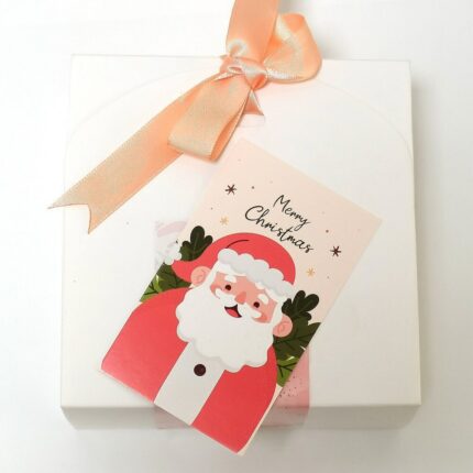 10 50pcs Merry Christmas Gift Cards Greeting Card Christmas Tree Stickers Cute Design For 2022 New 1