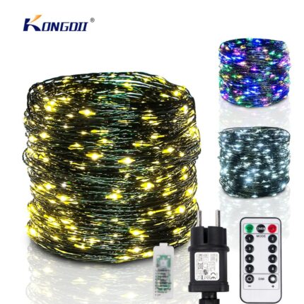 100m Led String Lights Fairy Green Wire Outdoor Christmas Lights Tree Garland For New Year Street