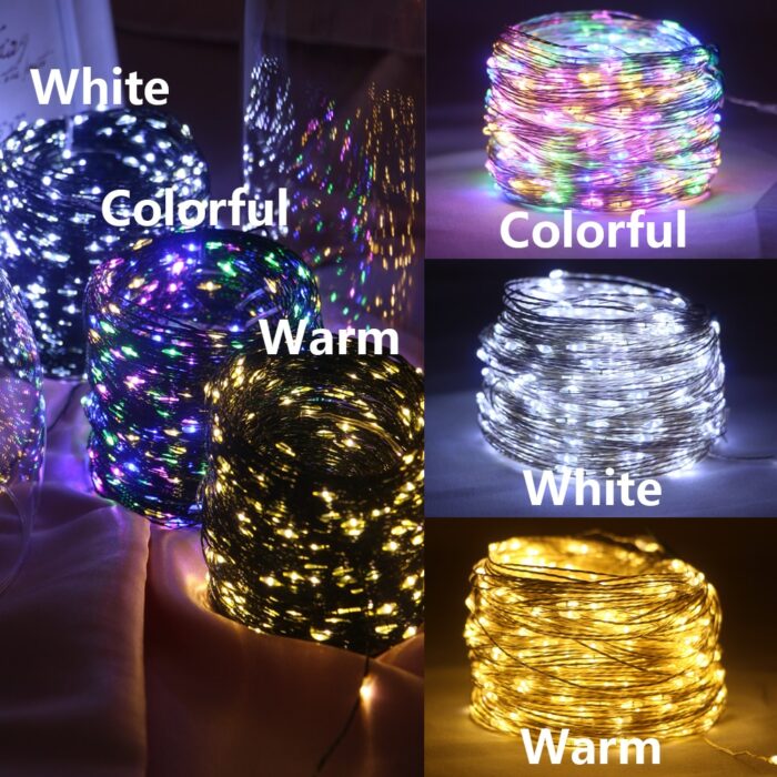 100m Led String Lights Silver Wire Fairy Lights Garland For Outdoor New Year Christmas Party Street 3