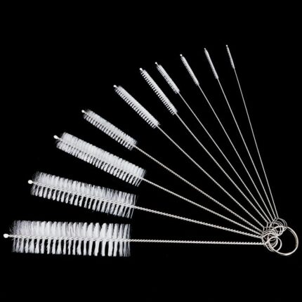 10pcs Set Stainless Soft Hair Suction Glass Tube Cleaner Brushes Nylon Bottle Fish Tank Pipe Brush