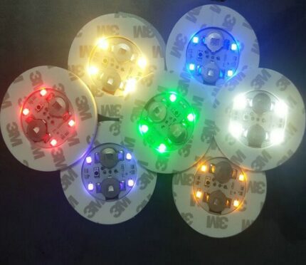 120pcs Super Bright 3mm 4led Flashing Light Bottle Cup Mat Coaster Led Glorifier Glow Sticker Club