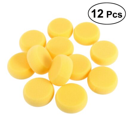 12pcs Yellow Round Cake Sponge Round Synthetic Watercolor Artist Sponges For Painting Crafts Pottery Round Cake