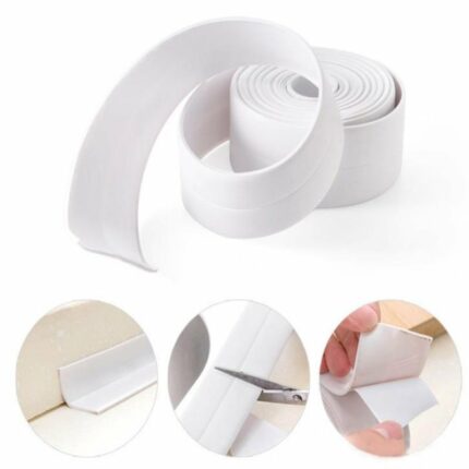 1roll Pvc Material Kitchen Bathroom Wall Sealing Tape Waterproof Mold Proof Adhesive Tape Kitchen Sink Basin