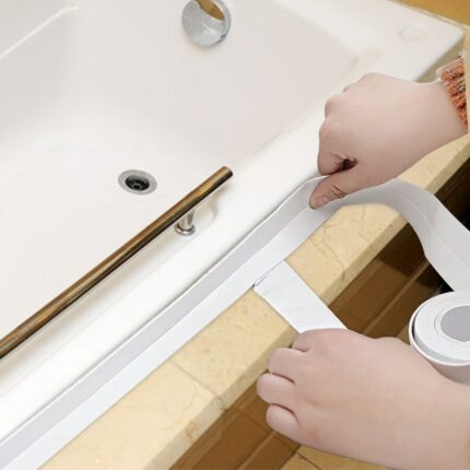1roll Waterproof Mold Proof Adhesive Tape Durable Use Pvc Material Kitchen Bathroom Wall Sticker Sink Edge