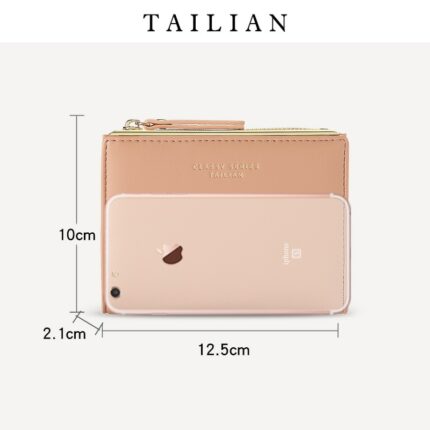 2022 New Short Ladies Wallet Fashion Simple Multi Card Wallet Solid Color Pu Leather Zipper Bag 1