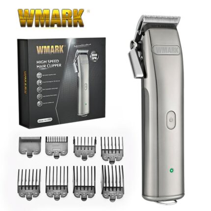 2022 Wmark Ng 9001 9000 Rpm 4400 Battery Dlc Fade Blade Professional Cordless Hair Clipper Trimmer
