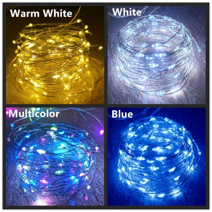 20m 10m 8 Mode Led Copper Wire String Lights Fairy Garland Christmas Lights Outdoor Remote Control 3
