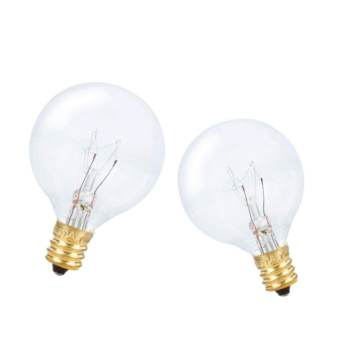25pcs G40 String Light Bulb Replace 120v 220v Tungsten Bulb E12 Base Socket Holder Bulb For 2