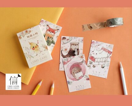 28 Sheets Set Cute Bird And Rabbit Lomo Card Mini Postcard Diy Cartoon Animals Greeting Card 1