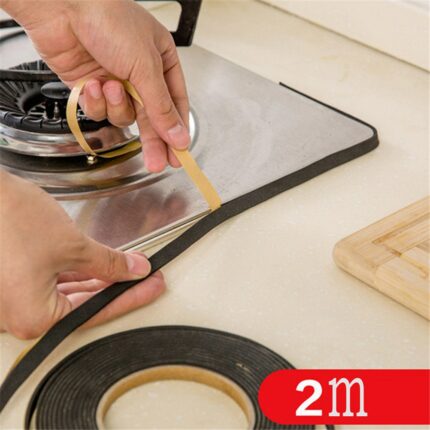 2pcs Kitchen Gas Stove Gap Sealing Adhesive Tape Anti Flouring Dust Proof Waterproof Sink Stove Crack
