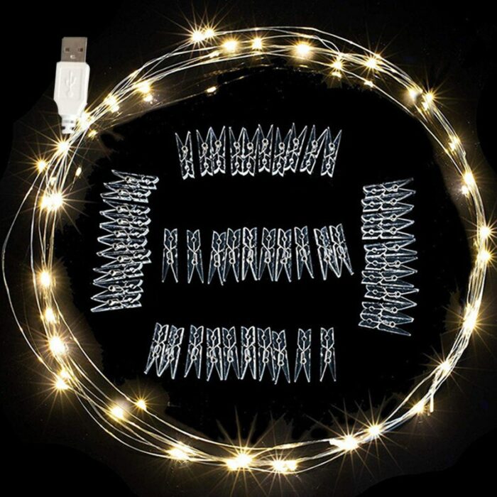2m 5m 10m Photo Clip String Lights Led Usb Operated Party Weddinggarland With Clothespins For Home 5