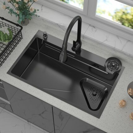 304 Stainless Steel Kitchen Sink Home Wash Basin Under The Counter Basin Large Single Slot Sink