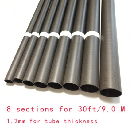 30ft Carbon Fiber Telescopic Pole For Window Cleaning Solar Panel Cleaning With Acme Or Euro Thread 1
