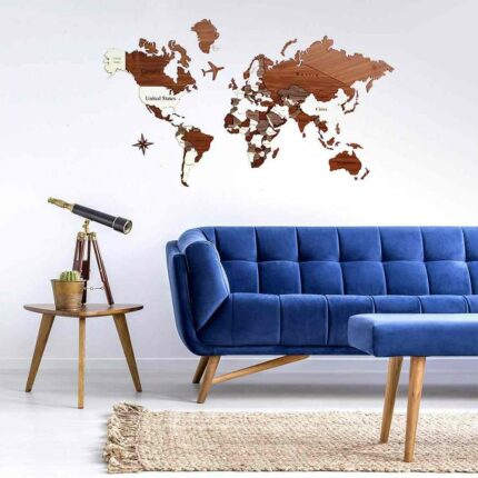 3d Wooden World Map Decorative Hotel Office Living Room Wooden Wall Decor Europe Asian Continents Real 1