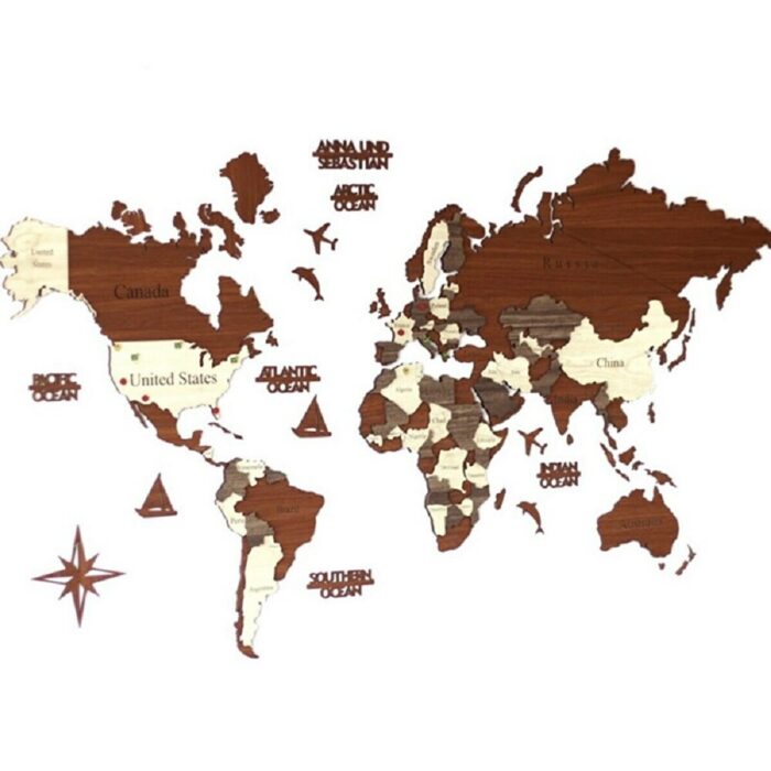 3d Wooden World Map Decorative Hotel Office Living Room Wooden Wall Decor Europe Asian Continents Real 2