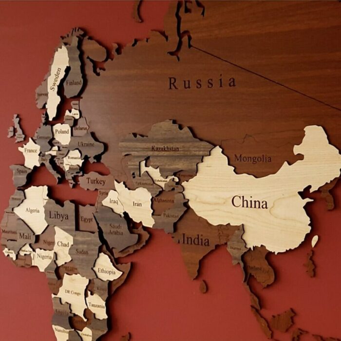 3d Wooden World Map Decorative Hotel Office Living Room Wooden Wall Decor Europe Asian Continents Real 3
