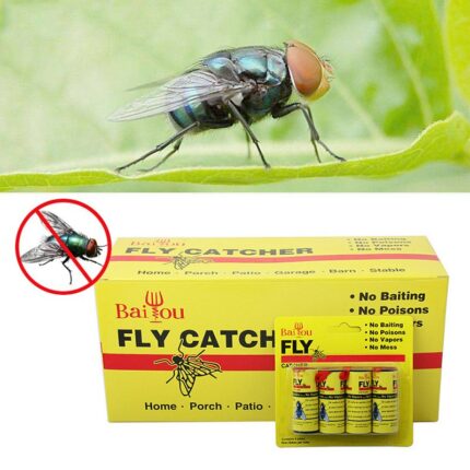 4 8 12 16pcs Fly Sticky Paper Strip Strong Glue Flying Insect Bug Mosquitos Catcher Roll