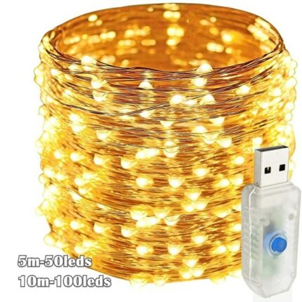 5 10m Usb String Lights 8 Modes Fairy Lights Copper Wire Led String Lights For Christmas