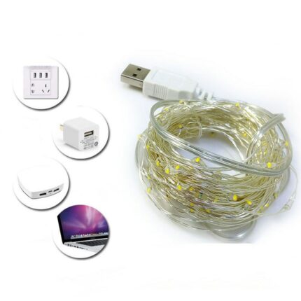 5 10m Silver Wire Led Light String Usb With Switch Holiday Fairy Wedding Party Lights Bedroom 1