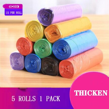 5 Rolls 1 Pack 100pcs Household Disposable Trash Pouch Kitchen Storage Garbage Bags Cleaning Waste Bag 1