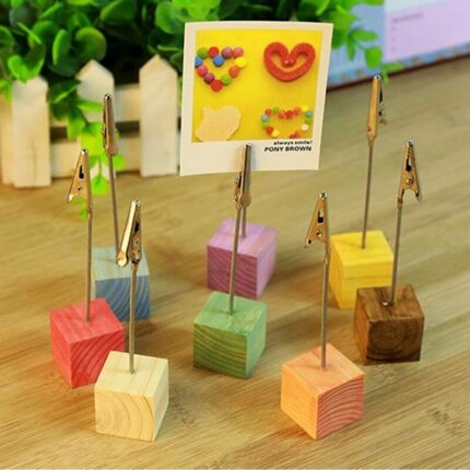 500pcs Colorful Cube Stand Wire Desk Card Note Picture Memo Photo Clip Holder Table Wedding Party 1