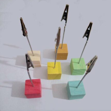 500pcs Colorful Cube Stand Wire Desk Card Note Picture Memo Photo Clip Holder Table Wedding Party