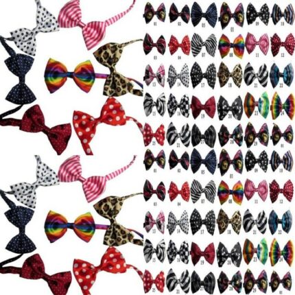 500pc Lot New Colorful Handmade Adjustable Puppy Dog Pet Tie Bow Ties Cat Neckties Dog Party 1.jpg