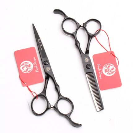 50pcs Set 5 5inch 440c Wholesale Purple Dragon Hairdressing Scissors Cutting Scissors Thinning Shears Human Hair