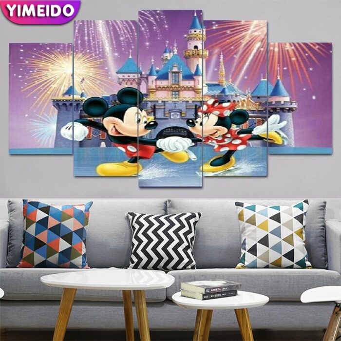 5pc Multi Picture Diy 5d Ab Diamond Painting Disney Cartoon Mickey Minnie Cross Stitch Kit Diamond 1.jpg