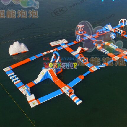 60x45m Commercial Outdoor Giant Float Water Park Inflatable Island Water Amusement Playground 1