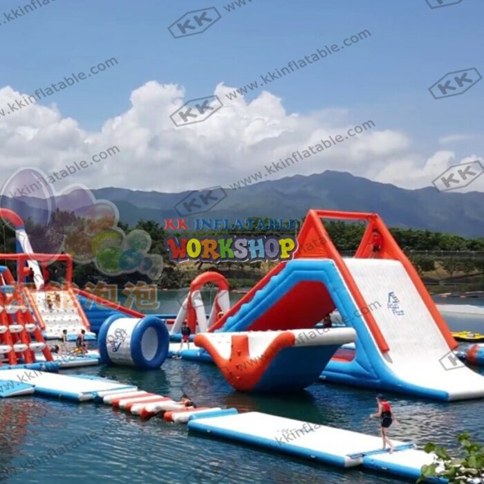 60x45m Commercial Outdoor Giant Float Water Park Inflatable Island Water Amusement Playground 2