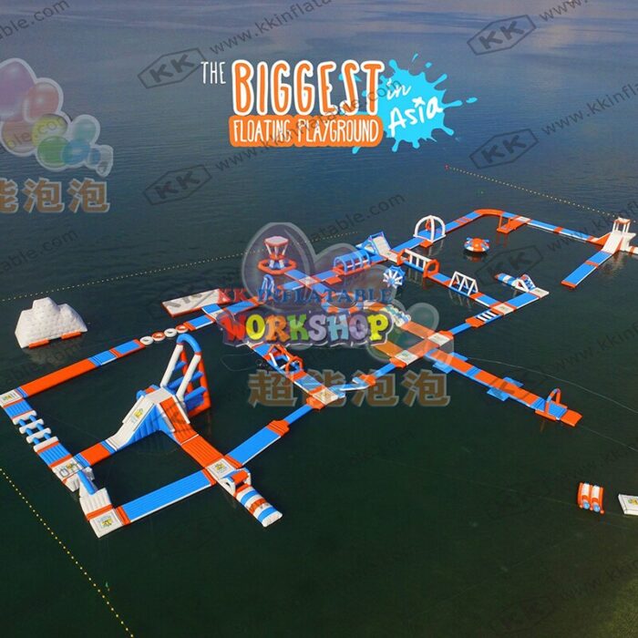 60x45m Commercial Outdoor Giant Float Water Park Inflatable Island Water Amusement Playground 5