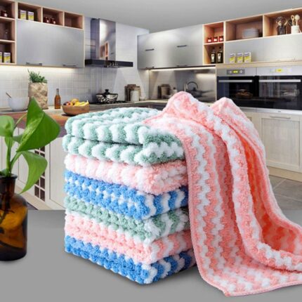 6pcs 3pcs 30 40cm Cleaning Cloths Oil Free Dishwashing Towel Kitchen Cleaning Rag Microfiber Towels Cleaning 1