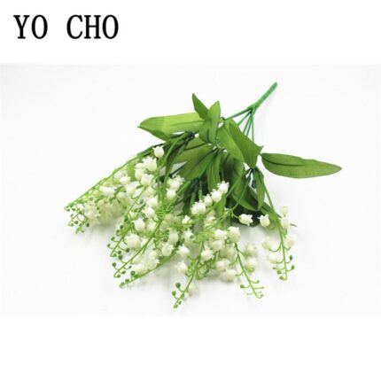 7 Branch White Artificial Lily Of The Valley Flower Gift Silk Fake Flower Lily Bouquet For 1