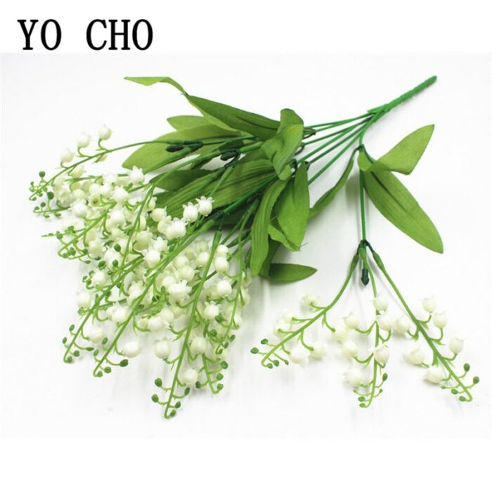 7 Branch White Artificial Lily Of The Valley Flower Gift Silk Fake Flower Lily Bouquet For 2