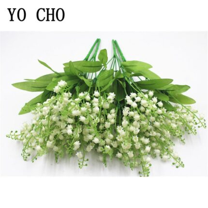 7 Branch White Artificial Lily Of The Valley Flower Gift Silk Fake Flower Lily Bouquet For