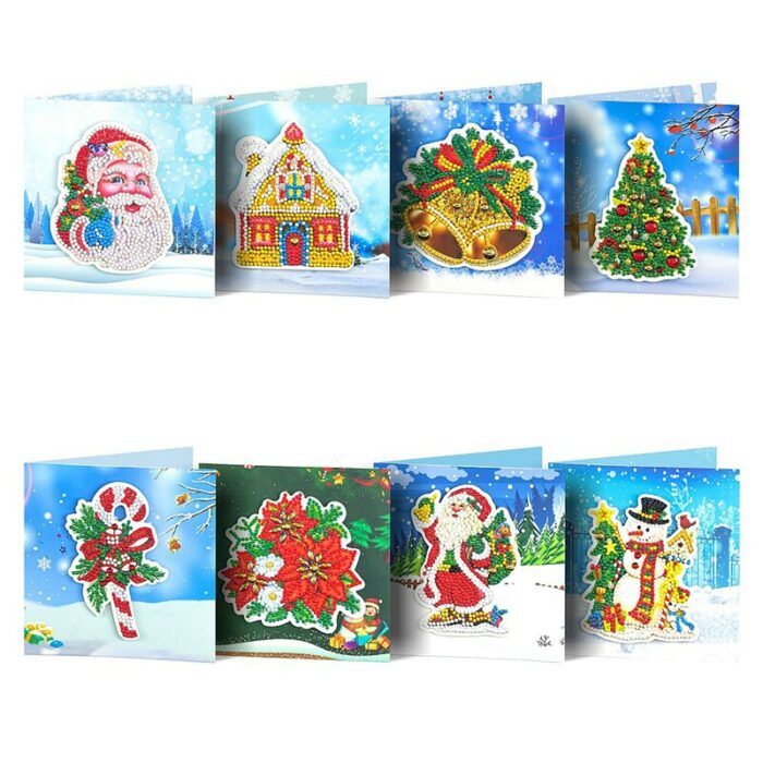 8pcs 5d Diy Diamond Painting Kit Christmas Greeting Cards Santa Tree Postcards Special Shaped Diamond Embroidery.jpg