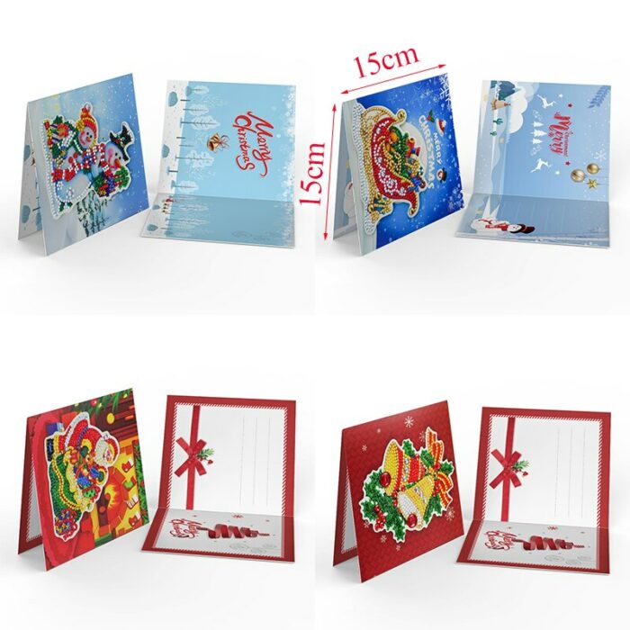 8pcs Diy Diamond Painting Christmas Greeting Card Santa 5d Special Shaped Diamond Art Crafts Mosaic Embroidery 2.jpg