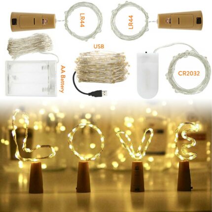 9 Colors 1m 2m 3m 5m 10m Led String Light Cork Fairy Lights Garlands Holiday Lamp