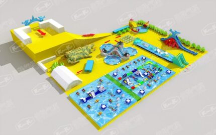 Affordable Above Ground Swimming Pool With Inflatable Water Slides Amusement Park Project 1