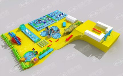 Affordable Above Ground Swimming Pool With Inflatable Water Slides Amusement Park Project