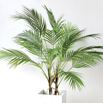Artificial Green Palm Turtle Leaf Grass Tropical Green Plastic Potted Fake Plant Leaves Large Home Fresh