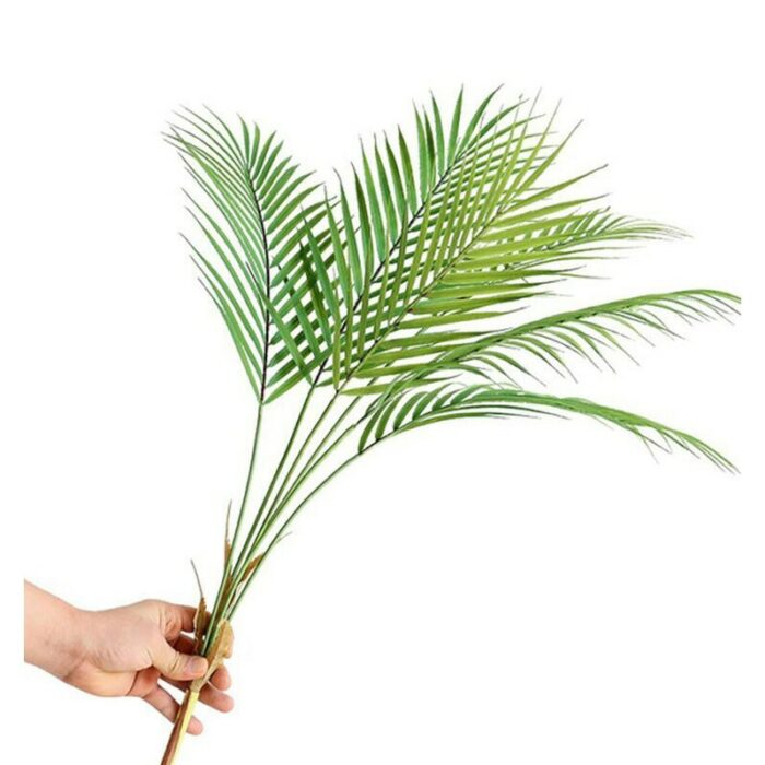 Artificial Green Palm Turtle Leaf Grass Tropical Green Plastic Potted Fake Plant Leaves Large Home Fresh 5