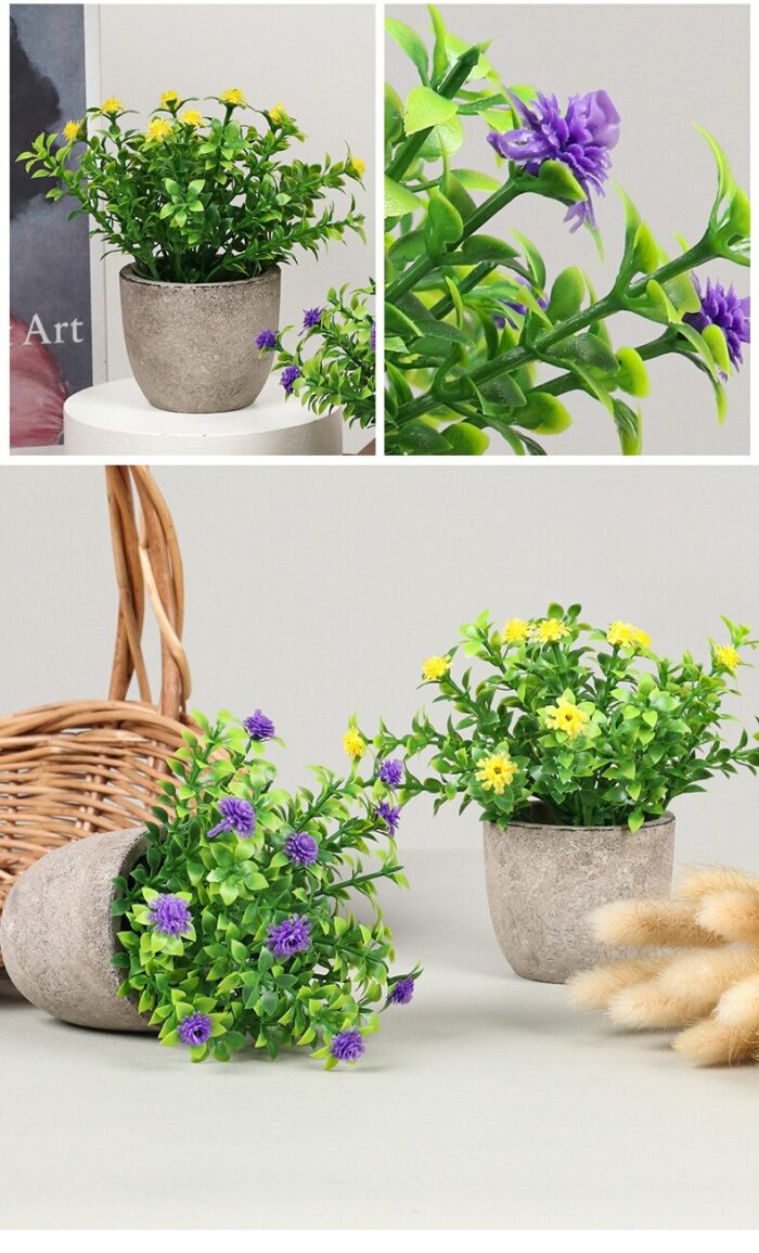 Artificial Plants Ins Small Broken Flower Potted Mini Simulation Cute Suitable For Office Desktop Decoration Bonsai 3