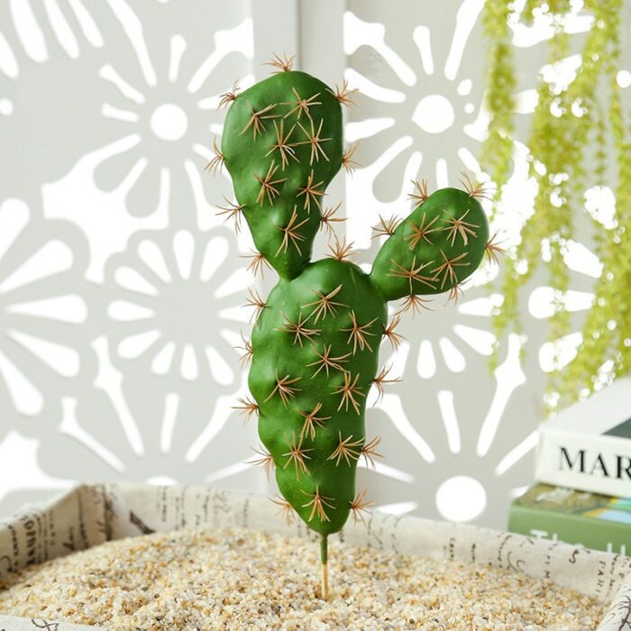 Artificial Plastic Cactus Succulents Prickly Pear Potted Plant No Pot Eco Friendly Simulation Home Office Desktop 9