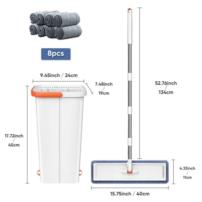 Automatic Squeeze Mop With Bucket Best Hand Free Flat Mop Microfiber Floors Spin Mop Cleaning For 5