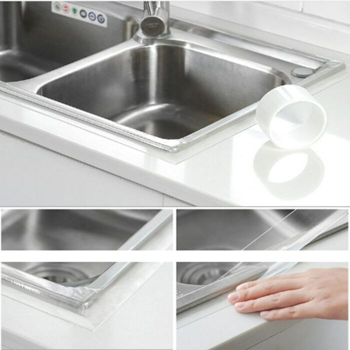 Bathroom Kitchen Mildewproof Waterproof Acrylic Transparent Tape Sink Gap Toilet Corner Line Seal Strip Sticker 2