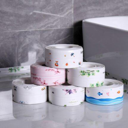 Bathroom Kitchen Sink Sealing Strip Tape Caulk Strip Pvc Self Adhesive Waterproof Wall Sticker Sink Seam